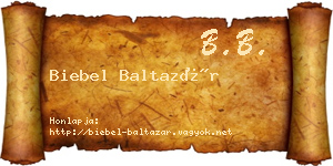 Biebel Baltazár névjegykártya